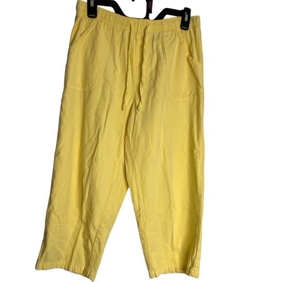 Basic Editions Vintage Size Sm Capri Length Pants Yellow Pull On - Picture 1 of 9